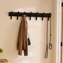 Roe Large Black Oak Coat Rack - thumbnail 1