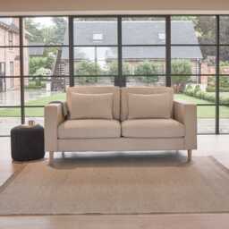 Emily 2 Seater Sofa - Sand with Whitewash Oak Legs - thumbnail 2