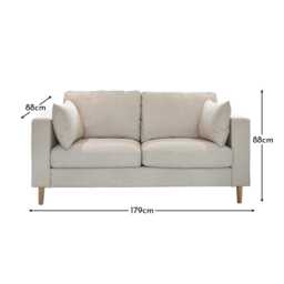 Emily 2 Seater Sofa - Sand with Whitewash Oak Legs - thumbnail 5