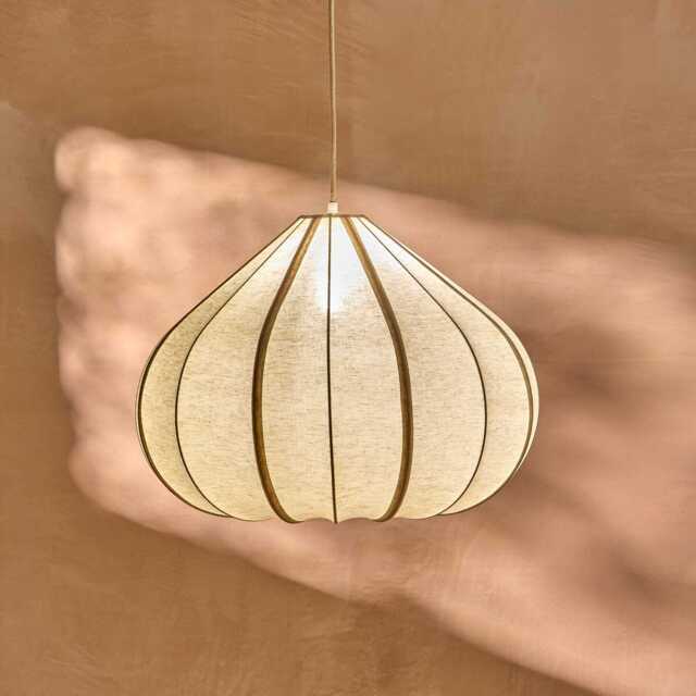 Lahsun 56cm Fabric Pendant Light - Natural - image 1