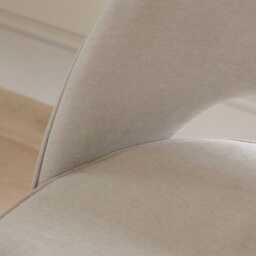 Marilyn Soft Beige Dining Chairs - Set of 2 - Whitewash Oak Legs - thumbnail 4