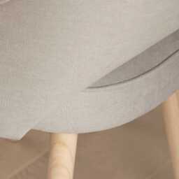 Marilyn Soft Beige Dining Chairs - Set of 2 - Whitewash Oak Legs - thumbnail 6