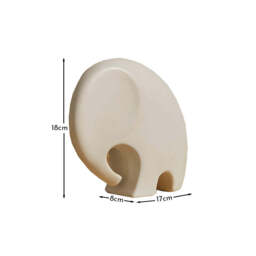 Meru 18cm Ceramic Elephant Ornament - White - thumbnail 4