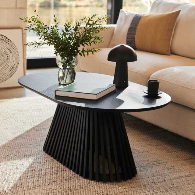 Willow Black Oval Coffee Table - image 1