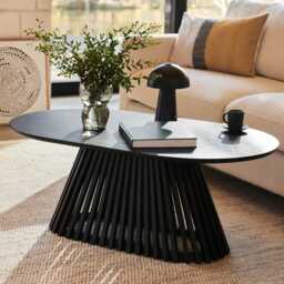 Willow Black Oval Coffee Table - thumbnail 5