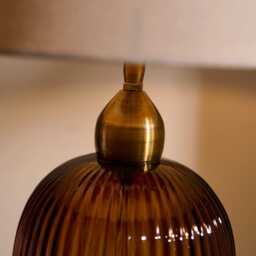 Ramsdell Dark Amber Glass Table Lamp Base - 31cm - thumbnail 5