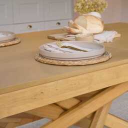 Amelia Pale Oak Wood Dining Table - Non Extendable - Pale Oak Legs - thumbnail 3