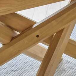 Amelia Pale Oak Wood Dining Table - Non Extendable - Pale Oak Legs - thumbnail 6
