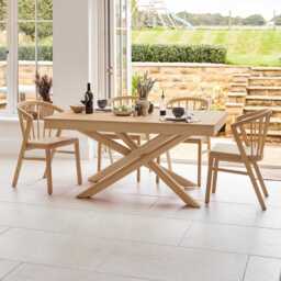 Amelia Pale Oak Wood Dining Table - Non Extendable - Pale Oak Legs - thumbnail 2