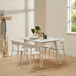 Finn White Dining Table - 4 Seater - thumbnail 2