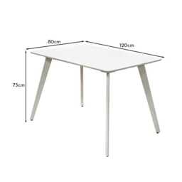 Finn White Dining Table - 4 Seater - thumbnail 5