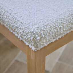 Amelia Whitewash Extending Dining Table Set - 6 Seater - Nolan Boucle Dining Chairs - Whitewash Oak Legs - thumbnail 6