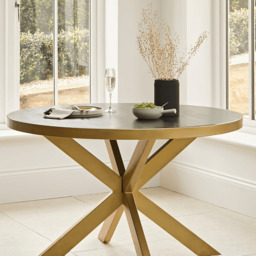 Rayna Jet Black Round Dining Table - thumbnail 3