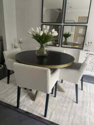 Rayna Jet Black Round Dining Table - thumbnail 5
