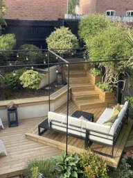 Maia 5 Seater Garden Interchangeable Sofa Set with Grey LED Premium Cantilever Parasol - Black - thumbnail 3