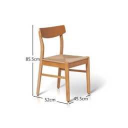 Faye Pale Oak Wooden Woven Chairs - Set of 2 - thumbnail 6