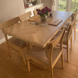 Faye Pale Oak Wooden Woven Chairs - Set of 2 - thumbnail 3