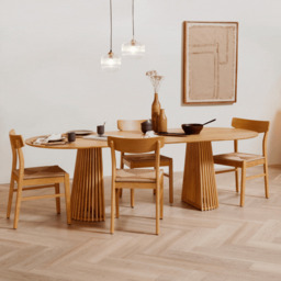 Faye Pale Oak Wooden Woven Chairs - Set of 2 - thumbnail 2