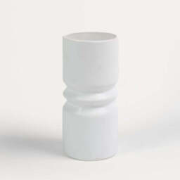 Ackton 20cm Ceramic Vase - White - thumbnail 1