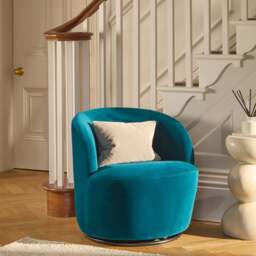 Sawyer 68cm Swivel Armchair - Deep Teal - thumbnail 1