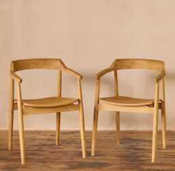 Carter Pale Oak Dining Armchairs - Set of 2 - thumbnail 1