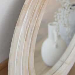 Kubu 70cm Wooden Round Mirror - Whitewash - thumbnail 6
