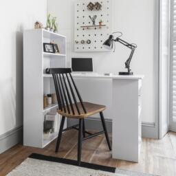 Essie Desk with Shelves - White - thumbnail 2