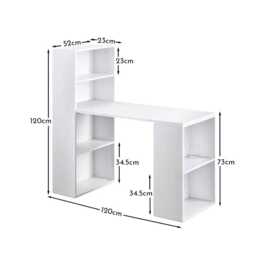 Essie Desk with Shelves - White - thumbnail 5