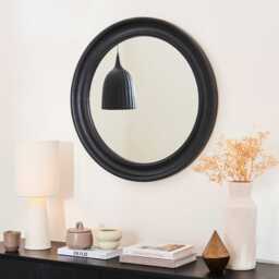 Langton 75cm Wooden Mirror - Black - thumbnail 2