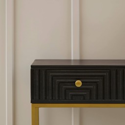 Rayna Black Mango Wood 2 Drawer Console Table - thumbnail 6