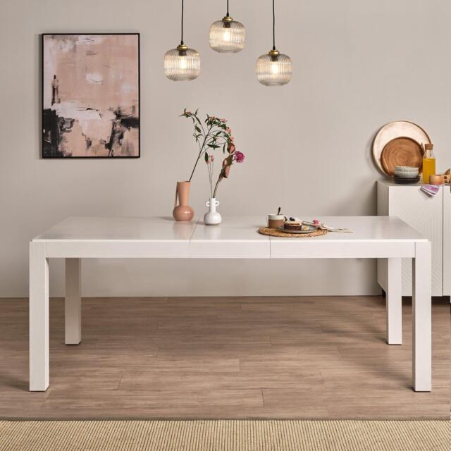 Magnus White Wood Dining Table - Extendable - image 1