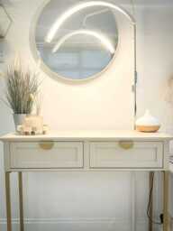 Ines 2 Drawer Console Table - Taupe & Gold - thumbnail 3