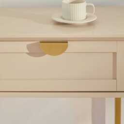 Ines 2 Drawer Console Table - Taupe & Gold - thumbnail 6