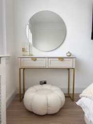 Ines 2 Drawer Console Table - Taupe & Gold - thumbnail 4