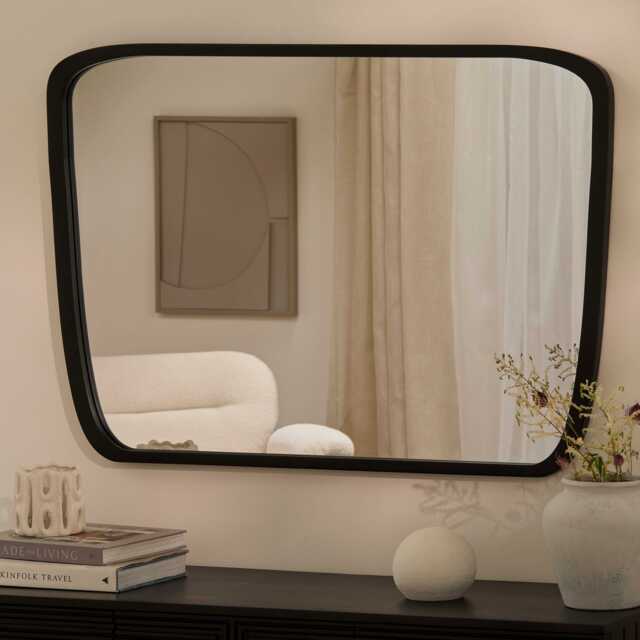Farleigh Large Black Wooden Mirror - image 1