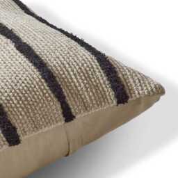 Evedon 50x50cm Cotton Cushion Cover - Black & Natural - thumbnail 3