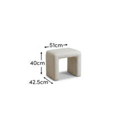 Kamiko Stool - Chalk White Boucle - thumbnail 5