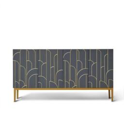 Gatsby Large 4 Door Sideboard - Smoke Grey - thumbnail 3