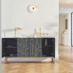 Gatsby Large 4 Door Sideboard - Smoke Grey - thumbnail 2