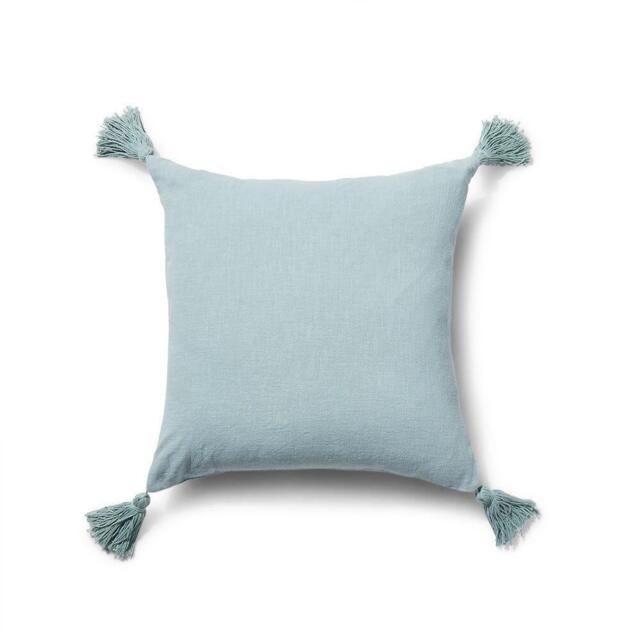 Otura 45x45cm Tasseled Cushion Cover - Duck Egg Blue - image 1