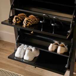 Charlie 3 Door Shoe Cabinet - Noir Black - thumbnail 5