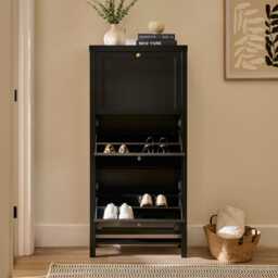 Charlie 3 Door Shoe Cabinet - Noir Black - thumbnail 3