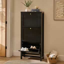 Charlie 3 Door Shoe Cabinet - Noir Black - thumbnail 4