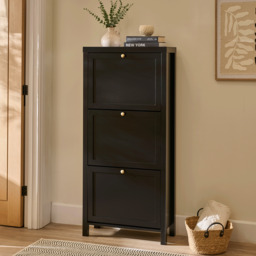 Charlie 3 Door Shoe Cabinet - Noir Black - thumbnail 2