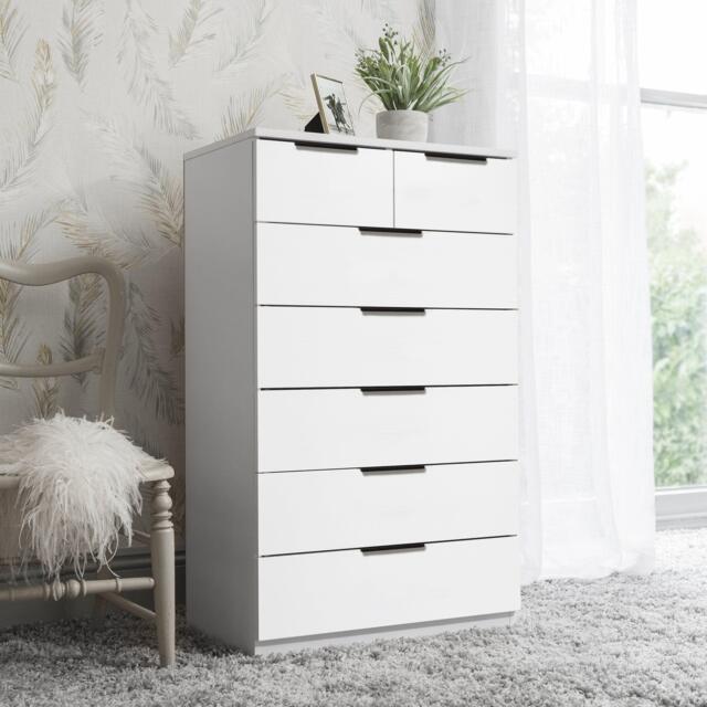 Essie Tall 7 Drawer Chest of Drawers - White - image 1