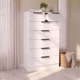 Essie Tall 7 Drawer Chest of Drawers - White - thumbnail 4
