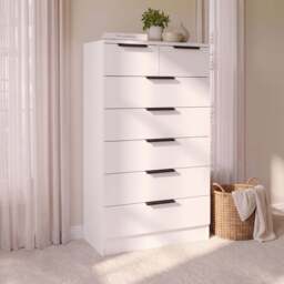 Essie Tall 7 Drawer Chest of Drawers - White - thumbnail 2