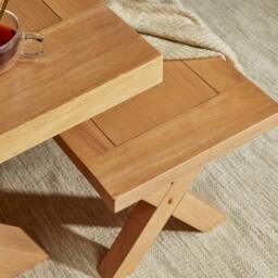 Charlotte 3 Seater Dining Bench - Whitewash Oak - thumbnail 5