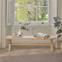 Charlotte 3 Seater Dining Bench - Whitewash Oak