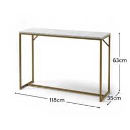 Jay Marble Effect Console Table - Chrome Legs - thumbnail 5